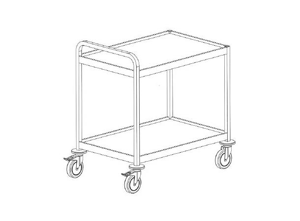 Trillebord 2-plans 800x550mm Kraftig utførelse i rustfritt stål